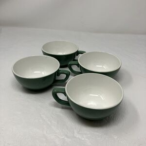 4 Taylor Smith Taylor Conversation Tea Cups Green And White